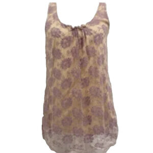 Womens CABI 663 Lavender Beige Intrigue‎ Lace Tank Top sz S Capsule whimsigoth